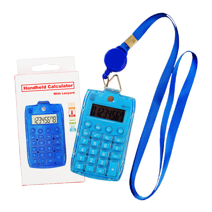 Best Buy Handheld Calculator BB-111 Blue 8 Digits with Lanyard - School & Office Supplies