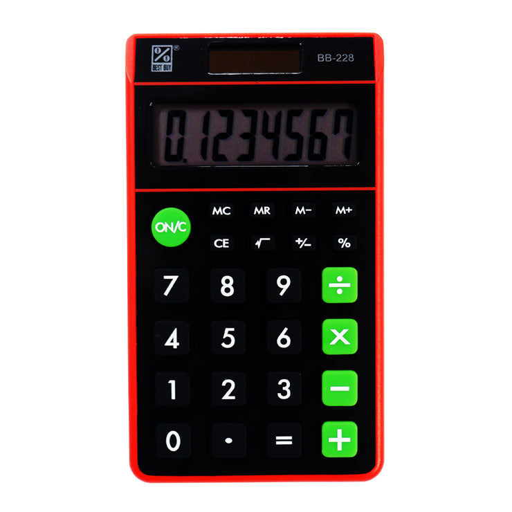 Best Buy Handheld Calculator BB-228 Red 8 Digits - School & Office Supplies