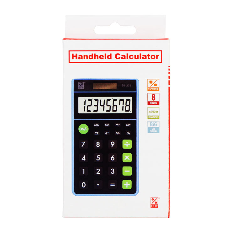 Best Buy Handheld Calculator BB-228 Blue 8 Digits - School & Office Supplies