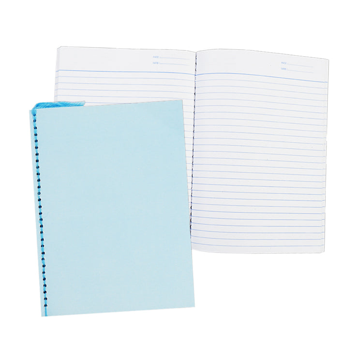 Best Buy Yarn Notebook Color Coded Pastel 80's 5.83x7.87 Inches With Plastic Jacket, Light Blue