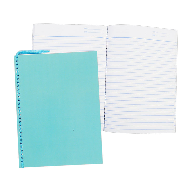 Best Buy Yarn Notebook Color Coded Pastel 80's 5.83x7.87 Inches With Plastic Jacket, Blue Green