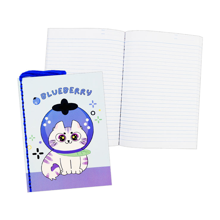 Best Buy Yarn Notebook Printed Kawaii Cat & Dog Blueberry 80's 5.83x7.87 Inches, Blue - Notebooks