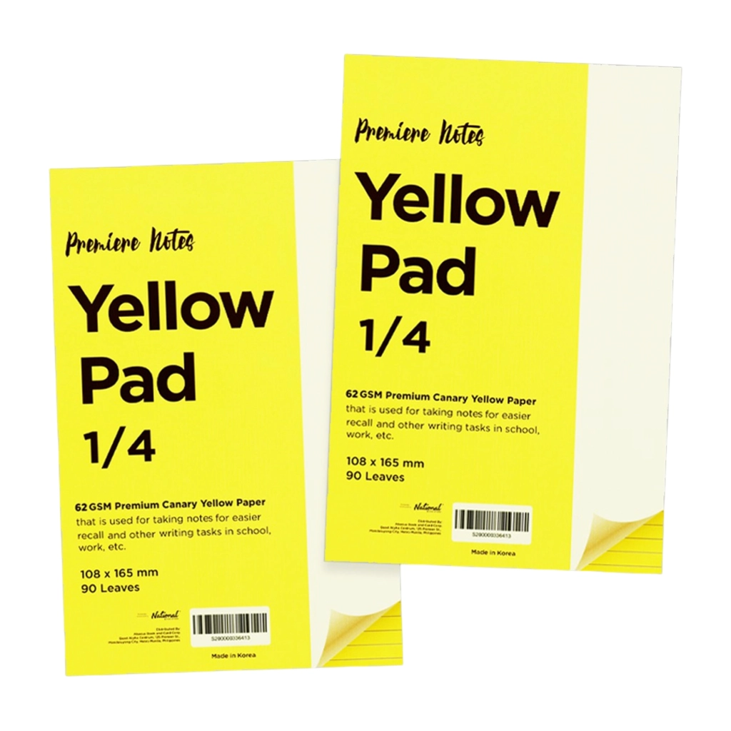 Premiere Notes Yellow Pad 1/4 2S, 90S 62gsm Canary - Legal Pads