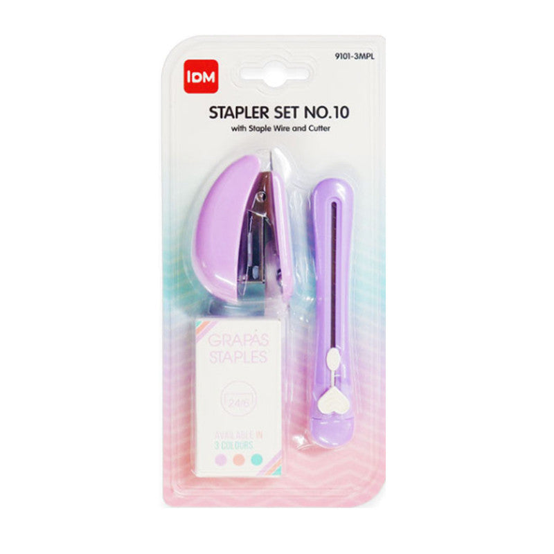 IDM Stapler Set No.35 with Staple Wire And Cutter Purple 9101-3MP