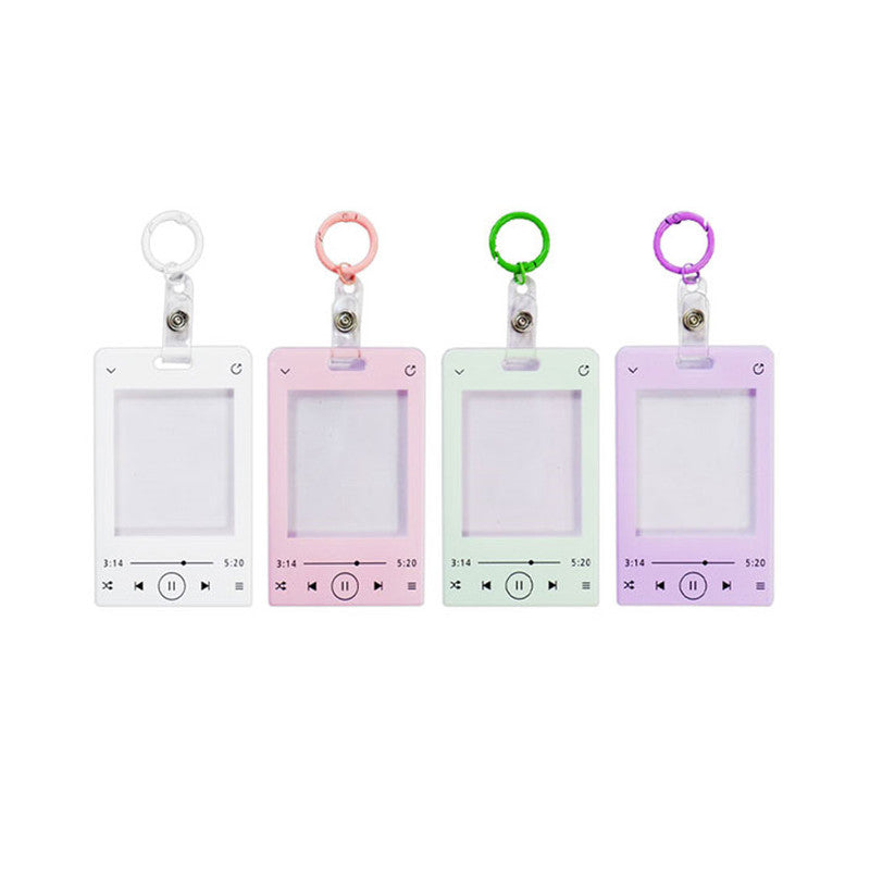 ID Holder Vertical Music Player Acrylic with Colored Rings Assorted Colors 6 54x85mm DH-003 -Sold per piece