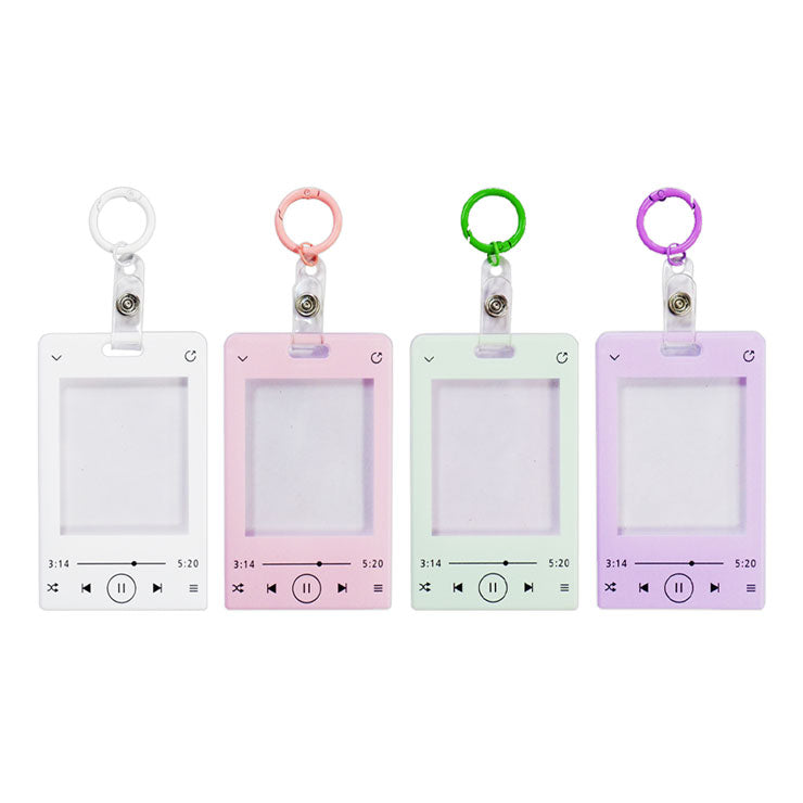 ID Holder Vertical Music Player Acrylic with Colored Rings Assorted Colors 6 54x85mm DH-003 -Sold per piece