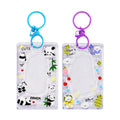 ID Holder Vertical Cute Animals Acrylic Transparent with Colored Rings Assorted Colors 54x85mmDH-005-Sold per piece