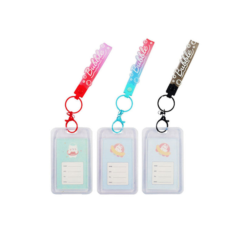 ID Holder Vertical Bubble with Mini Lanyard Two Color Assorted Colors 5 54x85mm DH-008-Sold per piece