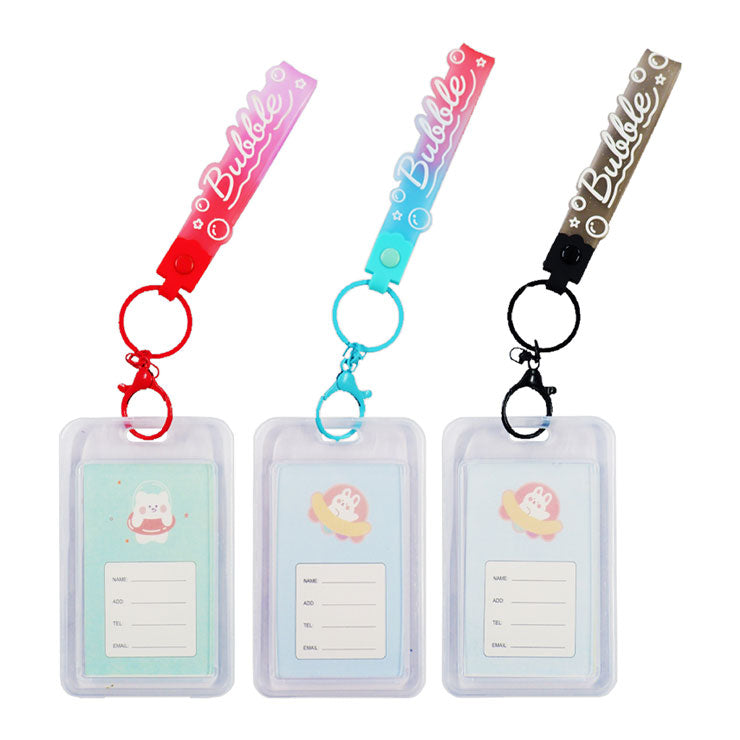 ID Holder Vertical Bubble with Mini Lanyard Two Color Assorted Colors 5 54x85mm DH-008-Sold per piece