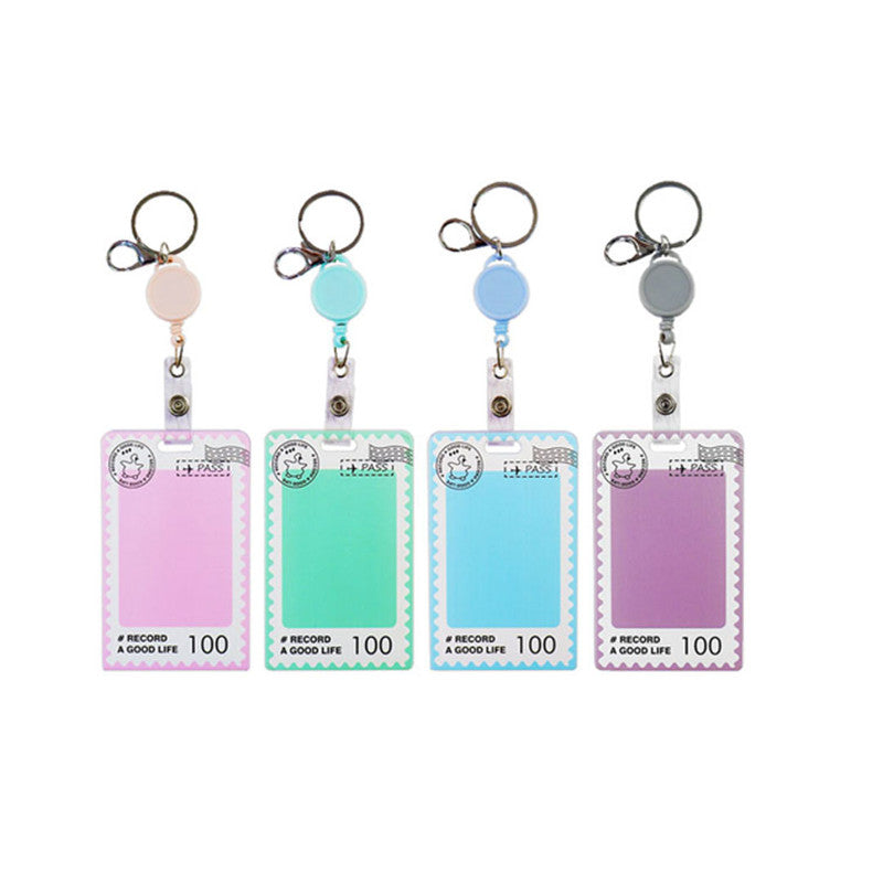 ID Holder Vertical Travel Pass Acrylic with Reel Assorted Colors 6 54x85mm DH-013 (Color May Vary)-Sold per piece