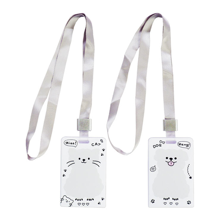 ID Holder Vertical Dog & Cat with Lanyard Assorted Colors 54x85mm DH-014 (Color May Vary)