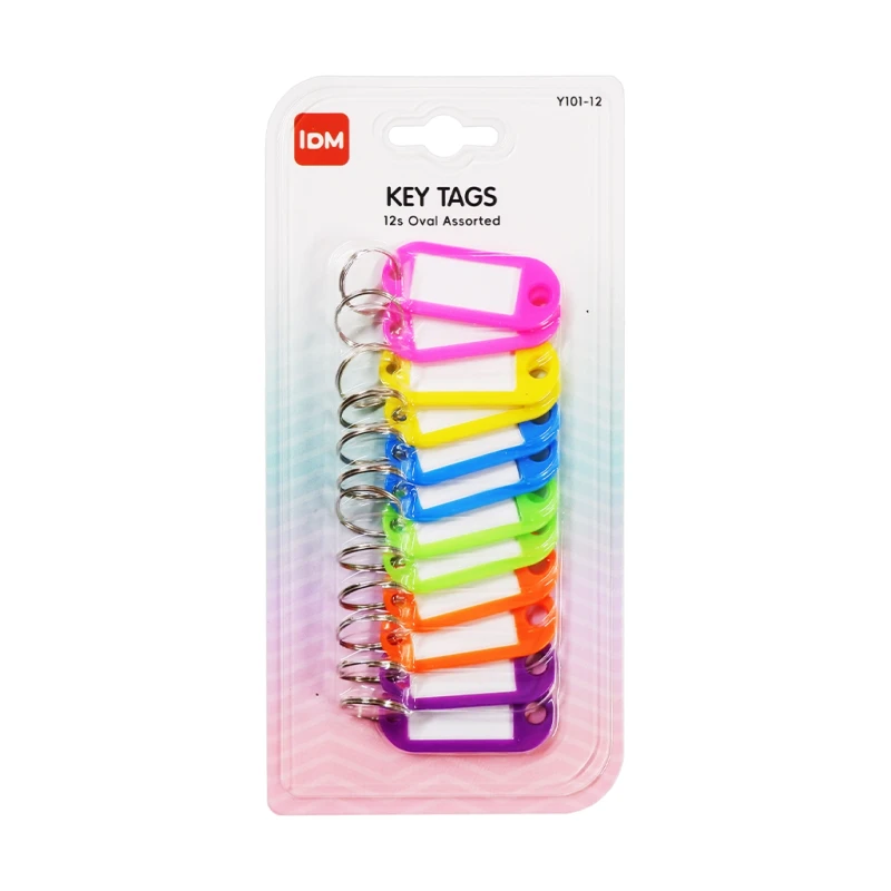 IDM Key Tags Y101-12 12's Oval Assorted - Labels, Indexes & Stamps