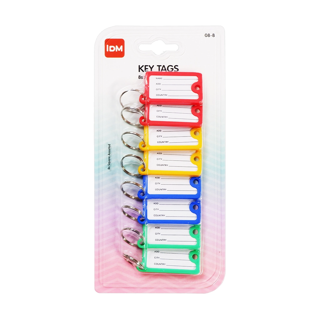 IDM Key Tags 08-8 8's Square Assorted - Labels, Indexes & Stamps