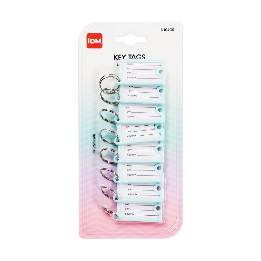 IDM Key Tags D104Gr 8's Green Pastel Square - Labels, Indexes & Stamps