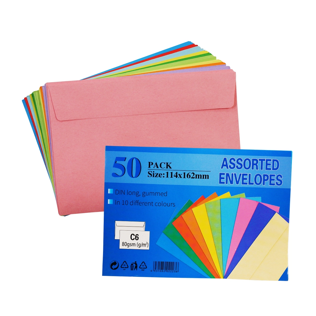 Baronial Envelope 50pcs Assorted Colors 11.4X16.2cm