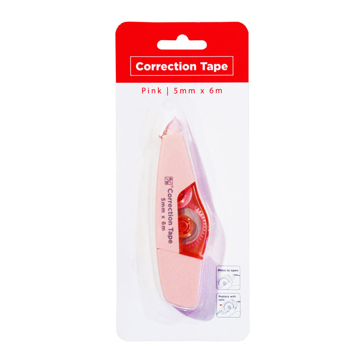 Best Buy Refillable Correction Tape 5mmx6m Pink 1060-PK - School & Office Supplies