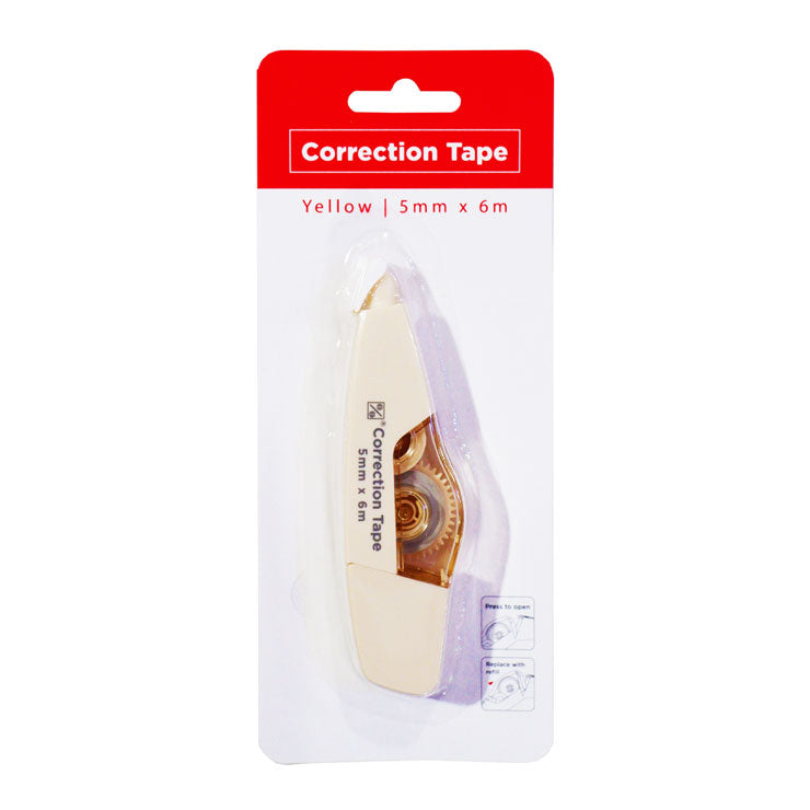 Best Buy Refillable Correction Tape 5mmx6m Yellow 1060-YL - School & Office Supplies