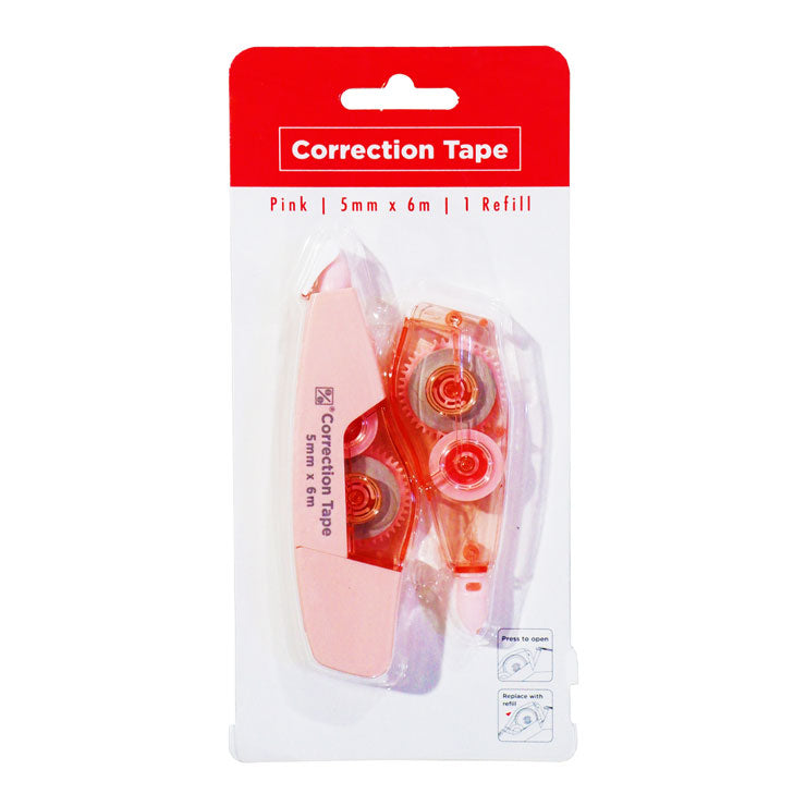 Best Buy Refillable Correction Tape with Refill 5mmx6m Pink CR-1060-PK - School & Office Supplies