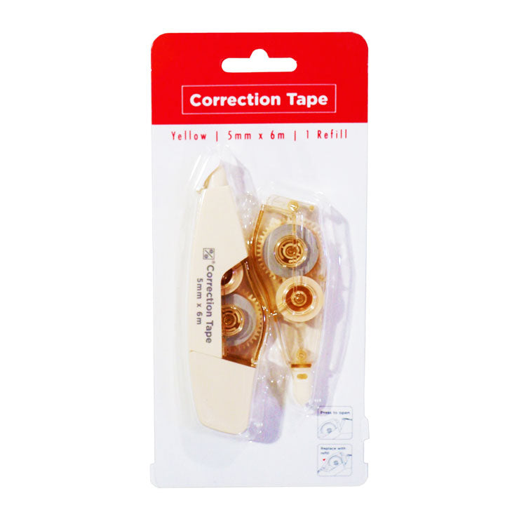 Best Buy Refillable Correction Tape with Refill 5mmx6m Yellow CR-1060-YL - School & Office Supplies