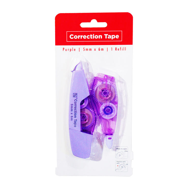 Best Buy Refillable Correction Tape with Refill 5mmx6m Purple CR-1060-PLE - School Supplies