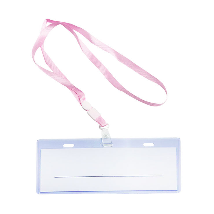 Best Buy Id Name Plate 3 Hole 0.4mm Thickness with Lanyard 19.27x7.5cm Light Blue & Pink BH0234-1