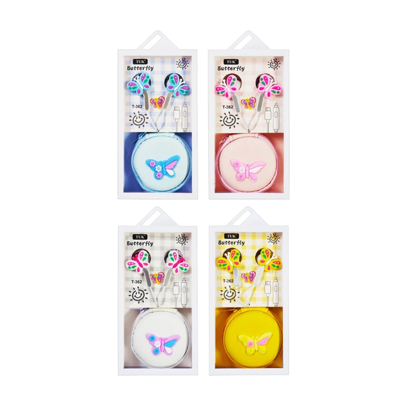 Earphone T-362 Type C Wired Butterfly Design - Audio/Video Accessories