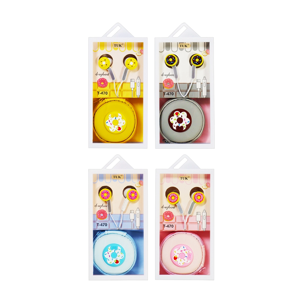 Earphone T-470 Type C Wired Doughnut Design - Audio/Video Accessories