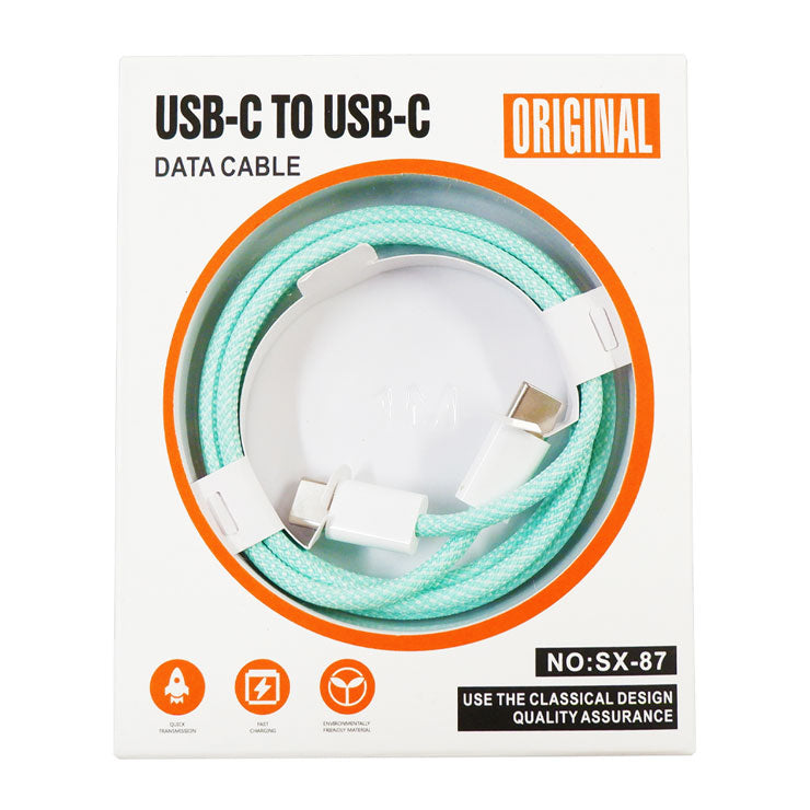 USB Cable Sz-87 Green Type C 2In1 - Phones & Accessories