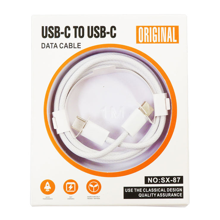 USB Cable SZ-87 White Type C 2in1