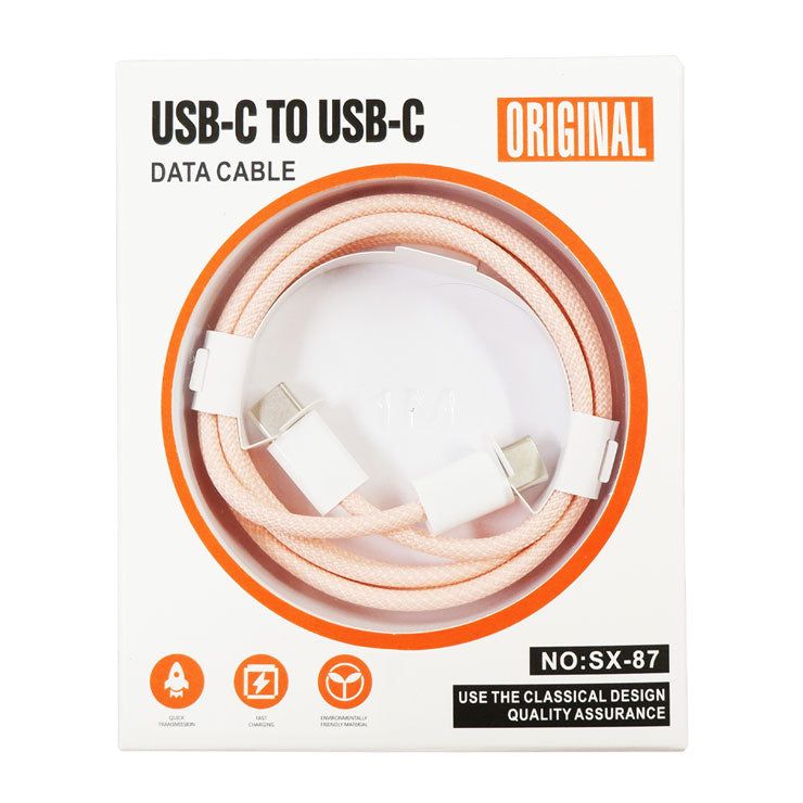 USB Cable Sz-87 Pink Type C 2In1 - Phones & Accessories