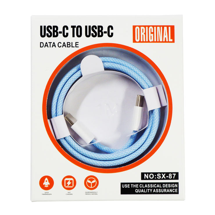 USB Cable Sz-87 Blue Type C 2In1 - Phones & Accessories