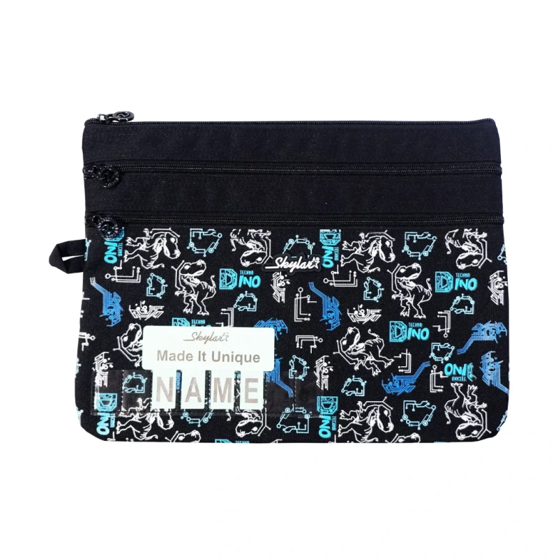 Skylar Cloth Envelope Cea5-Mer06 A4 Dino Zipper Lock - Files & Folders