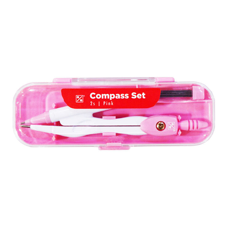 Best Buy Compass Set Metal with Lead Refills 2's 0.7mm 11.8cm Pink 5013A - Drawing Supplies