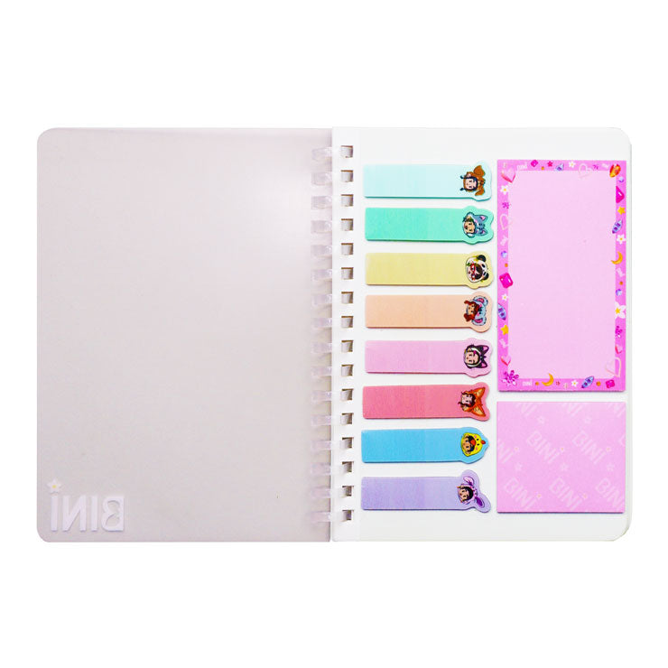 NBS x BINI Notebook 30Sheets 105X149mm with Sticky Notes Set Pink