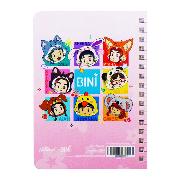 NBS x BINI Notebook 30Sheets 105X149mm with Sticky Notes Set Pink