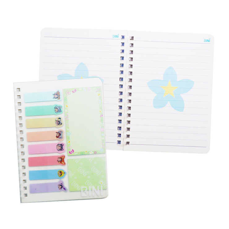 NBS x BINI Notebook 30Sheets 105X149mm with Sticky Notes Set Green