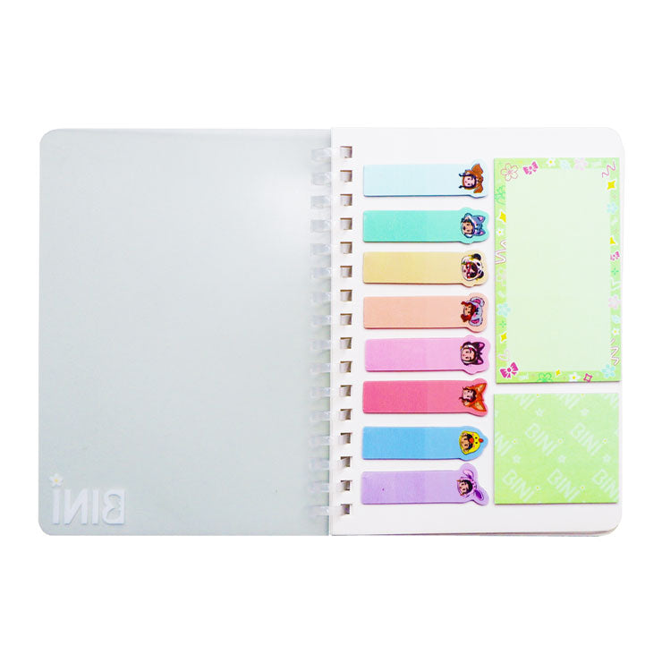 NBS x BINI Notebook 30Sheets 105X149mm with Sticky Notes Set Green