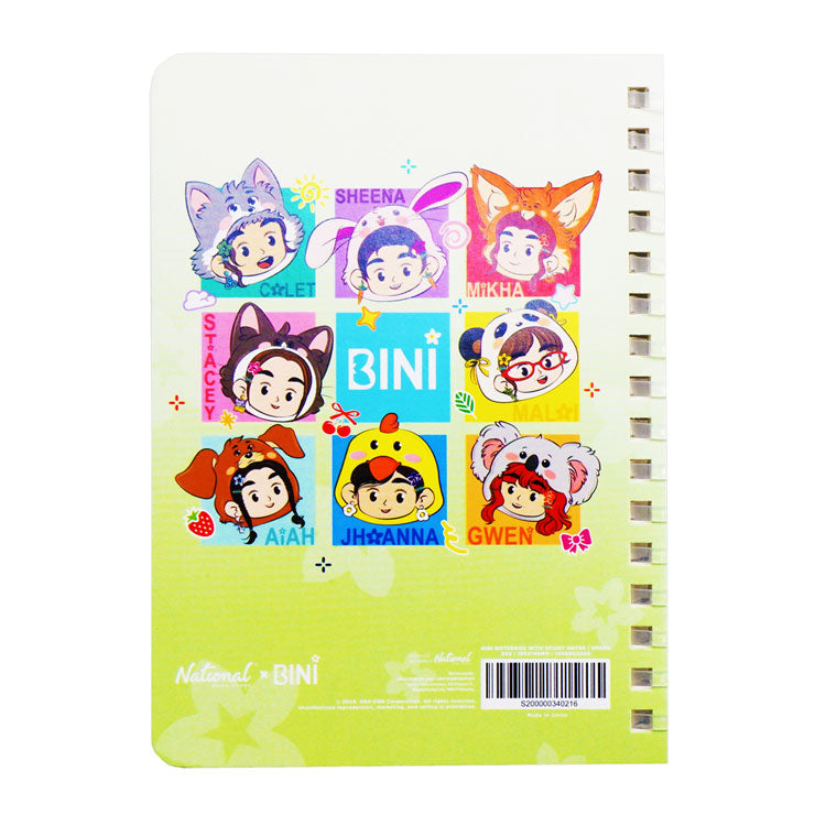 NBS x BINI Notebook 30Sheets 105X149mm with Sticky Notes Set Green