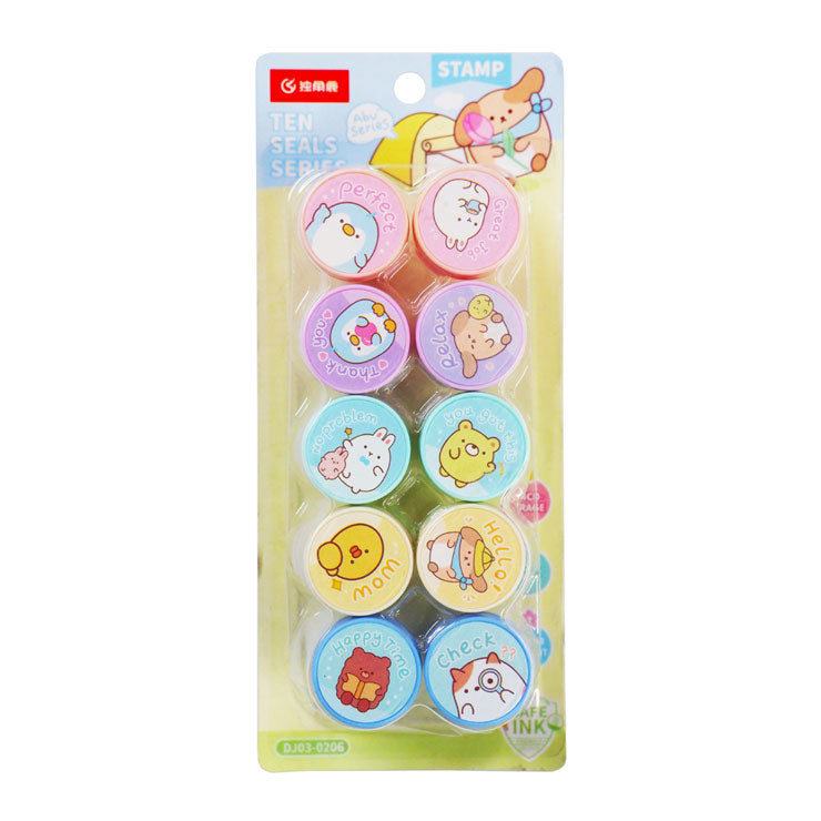 Cute Character DJ03-0206 10 Design Stamps - Arts & Crafts Supplies