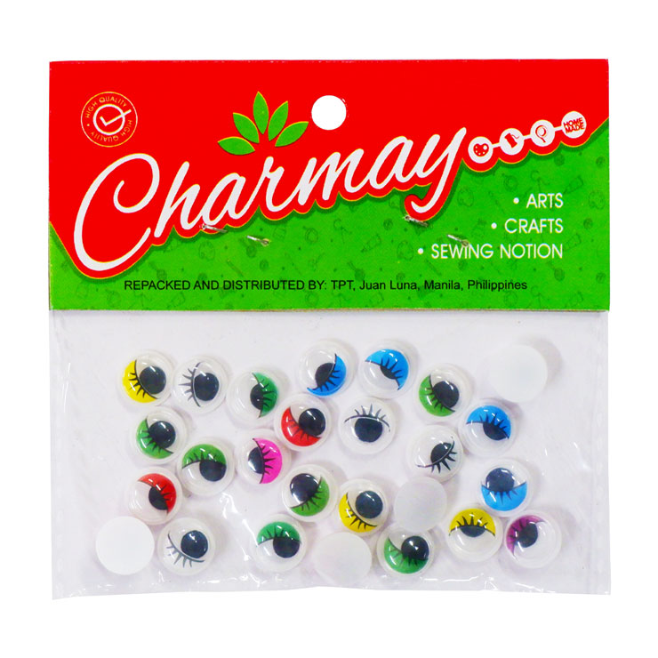 Charmay Moving Eyes Assorted Color with Lashes - DIY - Decorative Craft Accessories