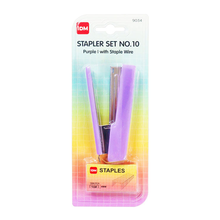 IDM Stapler No.10 Set with Staple Wire 20 sheets Translucent Purple 9034 - School & Office Supplies