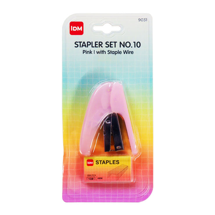 IDM Stapler No.10 Soft Set with Staple Wire 20 sheets Translucent Pink 9031