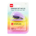 IDM Stapler No.35 Set Mini with Staple Wire 20 sheets Translucent Purple 9027
