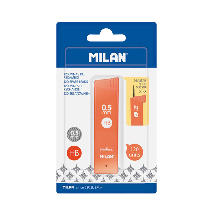 Milan Pencil Lead Refill HB 0.5mm 12's Orange