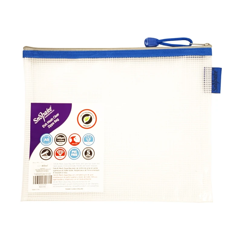Snopake Plastic Envelope 15818Bl A5 Blue Eva Colored Top Lining
