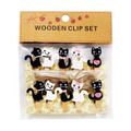 Clip Paper 10's Wooden Cats