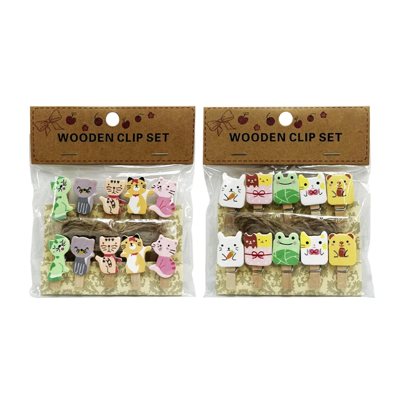 Clip Paper 10's Wooden Animals - Filing Accessories