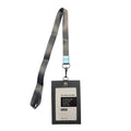 Uhoo ID Holder Vertical Leather Type With Lanyard and 2 window 54x85mm Gray 6850+6748