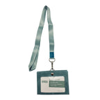 Uhoo ID Holder Horizontal Leather Type with Lanyard 85x54mm Celadon Green