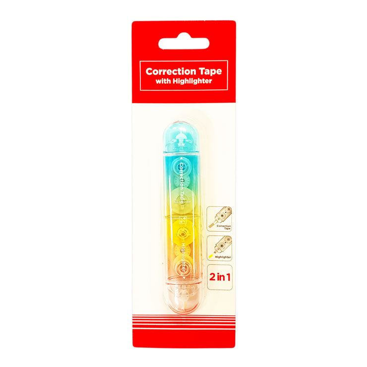 Best Buy 2in1 Correction Tape 5mmx5m with Highlighter 5mmx5m Light Blue+Pink Gradient CP-9749
